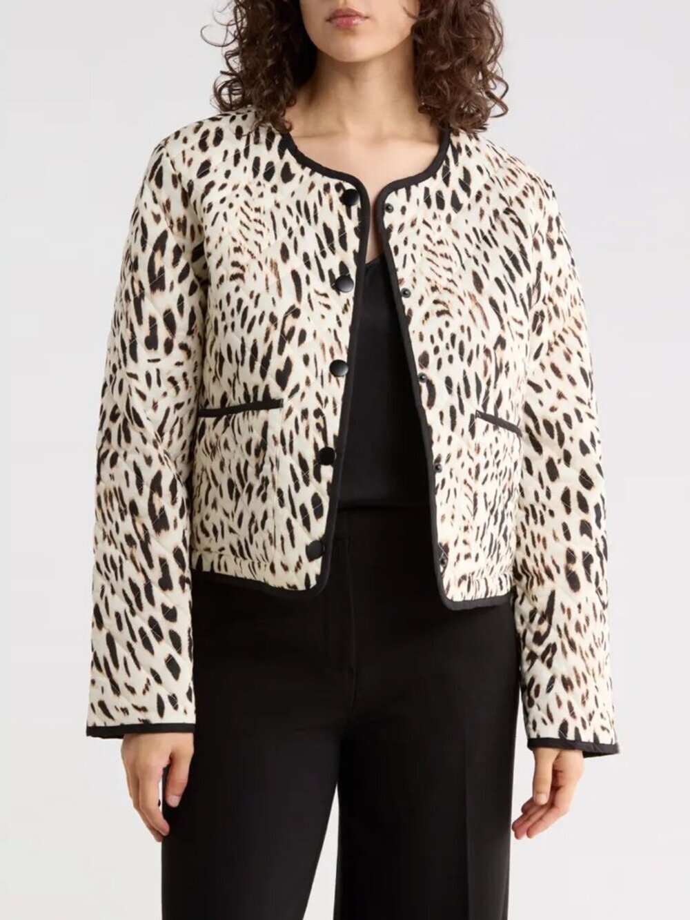 New $129 Sanctuary Quilted Cotton Jacket In Animal Culture White Size XL
